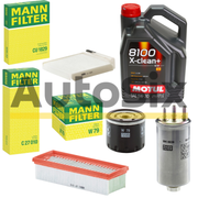 Pachet Revizie Filtre + Ulei MOTUL 8100 X-CLEAN+ 5W30 5L pentru Dacia Duster 1.5 dCi 4x4 (HSMC, HSMD) 2010–2018
