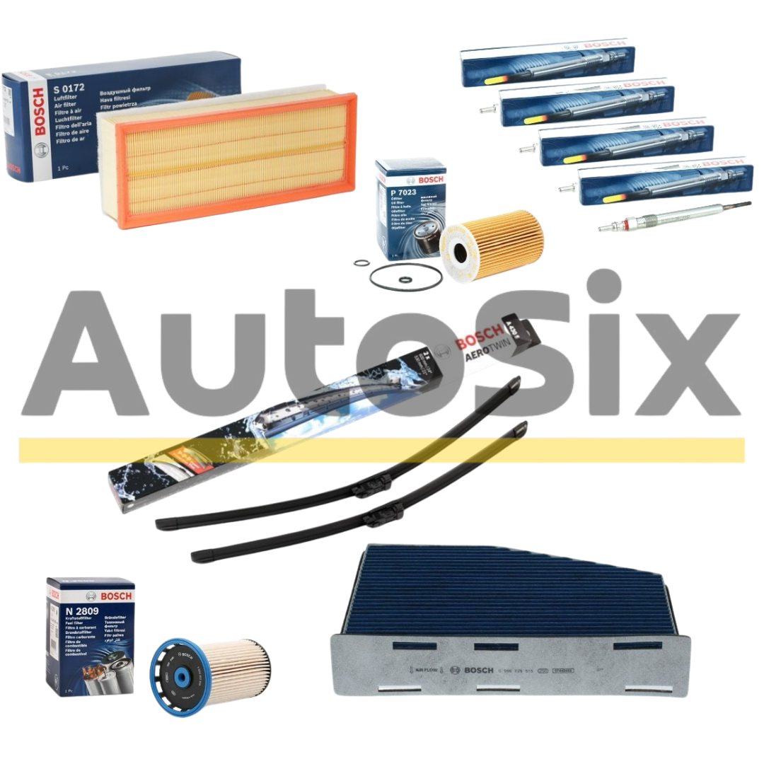 Kit Revizie / Inspecție BOSCH VW Tiguan 5N 2.0 TDI – Filtre + Bujii + Ștergător (2007–2018)