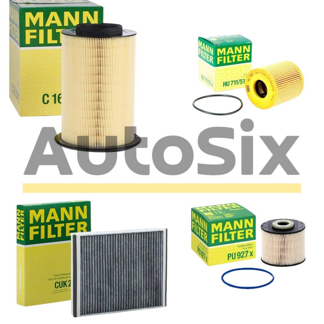 Pachet Revizie Filtre MANN-FILTER Ford C-MAX, Focus Mk3, Kuga Mk2 – 2.0 TDCi – HU711/51X + C16134/2 + PU927X + CUK25007