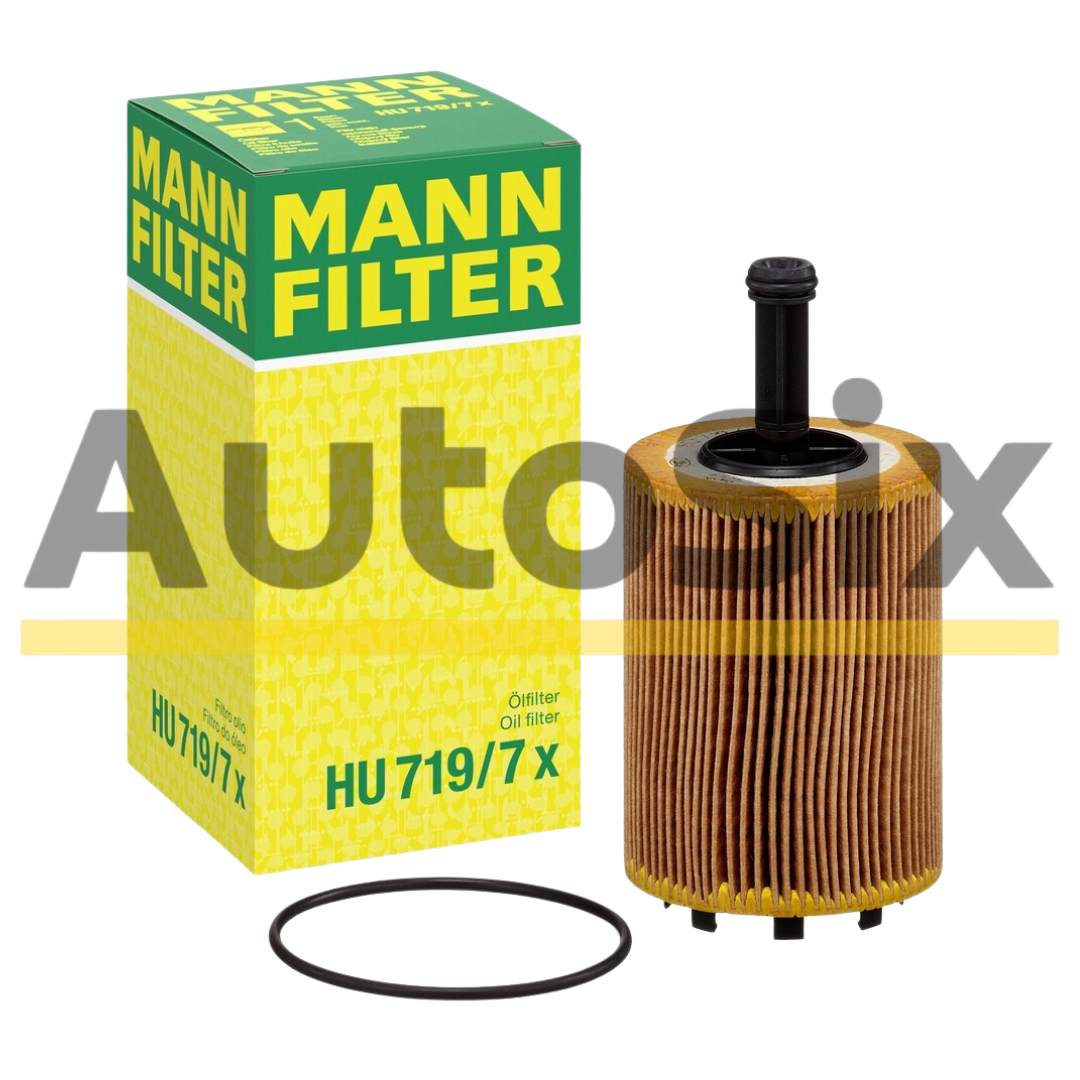 MANN-FILTER HU 719/7 x Filtru ulei pentru AUDI 1.9 TDI, 2.0 TDI, 3.2 V6 – Insertie cu etanșare