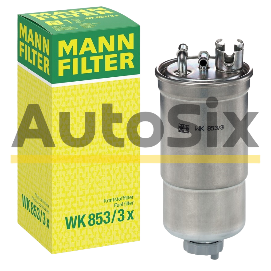 MANN-FILTER WK 853/3 x – Filtru combustibil pentru Audi, VW, Skoda, Seat (motoare diesel grup VAG)