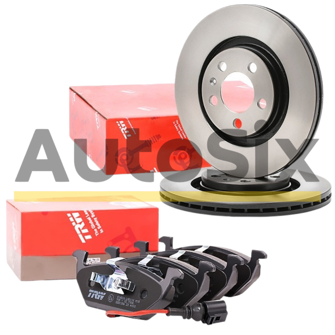 Set Discuri + Plăcuțe Frână Față TRW – Volkswagen Golf 4 1997–2005 2x Discuri TRW DF2804 + Set Plăcuțe TRW GDB1386