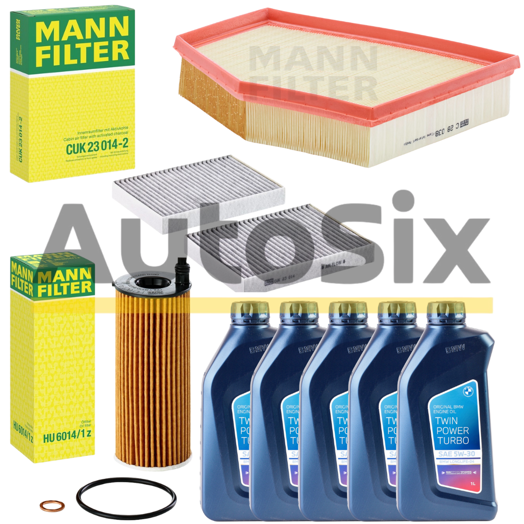 Pachet Revizie BMW Seria 5 G30 – 520d / 520dx / 525d / 525dx – motor B47 Ulei BMW Twin Power Turbo 5W-30 LL-04 + Filtre MANN-FILTER