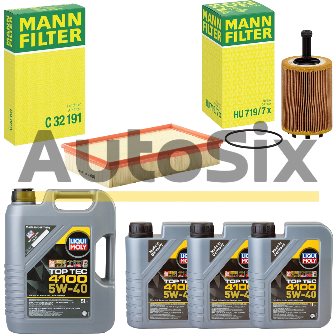 Pachet Schimb Ulei Volkswagen Transporter T5 – 2.5 TDI (130–174 CP) 2003–2009 Ulei Liqui Moly Top Tec 4100 5W-40 + Filtre MANN-FILTER