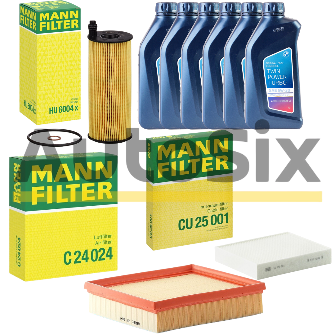 Pachet Revizie BMW Seria 3 / Seria 4 – F30, F31, F34 GT, F36 – 318d / 320d / 320d xDrive / 325d Ulei BMW Twin Power Turbo 5W-30 LL-04 + Filtre MANN-FILTER