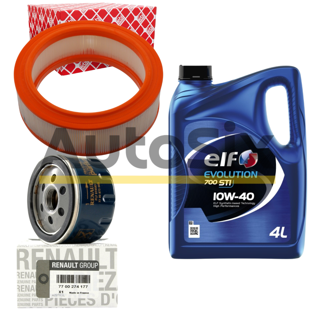 Pachet Revizie Premium Dacia / Renault 1.4–1.6 MPI – ELF 700 STI 10W-40 + Filtre Originale & FEBI