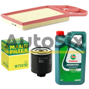 Pachet Schimb Ulei Castrol + Filtre MANN pentru Volkswagen Golf IV 1.4 16V Compatibil motoare: AHW, AKQ, AXP, APE, BCA
