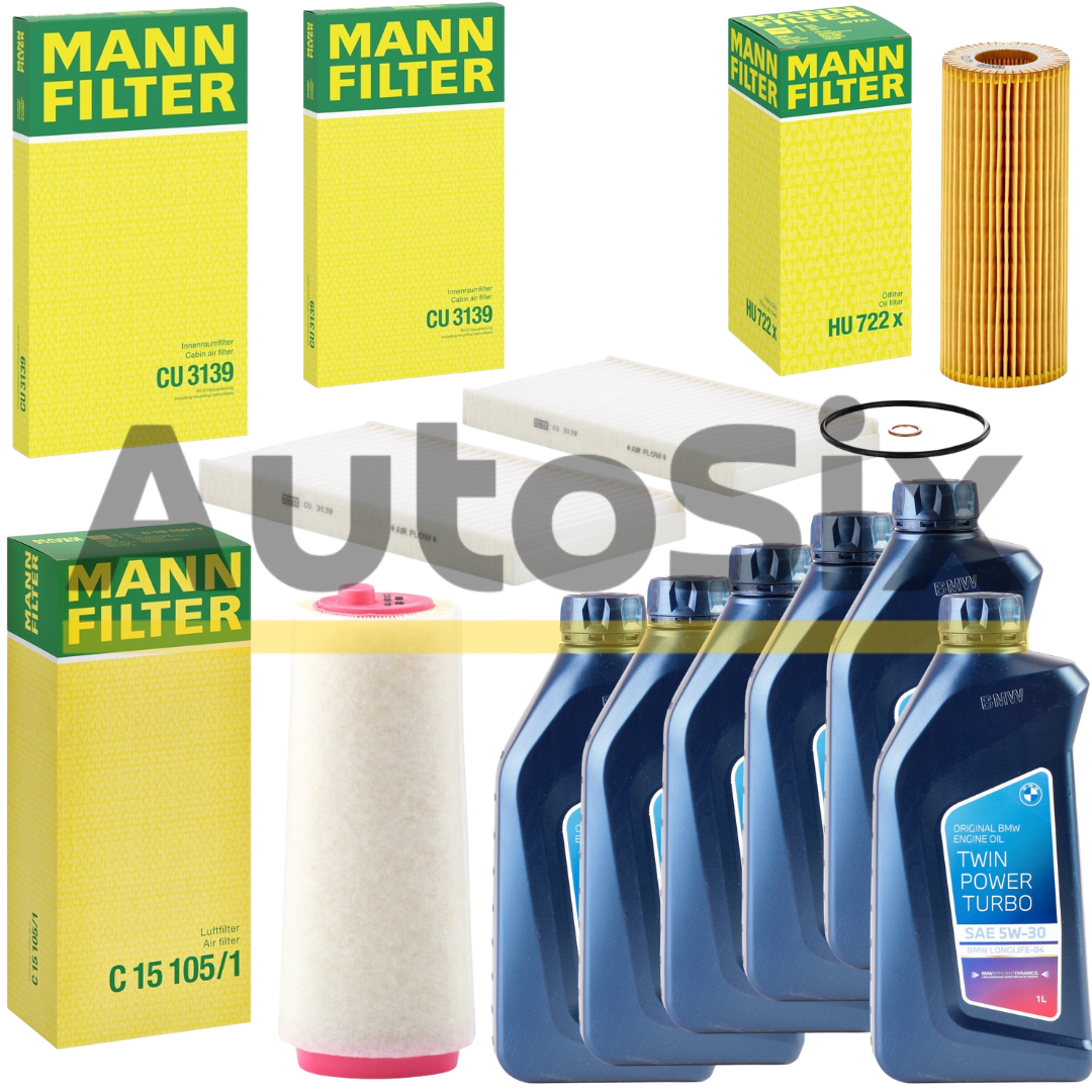 Pachet Revizie BMW Seria 5 E60 / E61 LCI – 520d – motor M47N2 Ulei BMW Twin Power Turbo 5W-30 LL-04 + Filtre MANN-FILTER