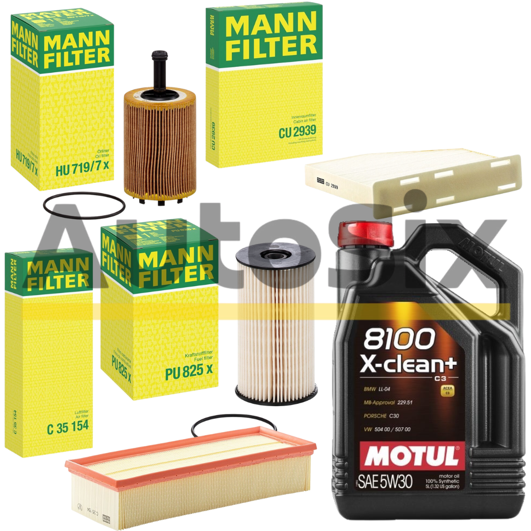 Pachet Revizie – Motul + Filtre MANN pentru Grupul VAG Compatibil VW / Audi / Skoda / Seat – 1.9 TDI & 2.0 TDI