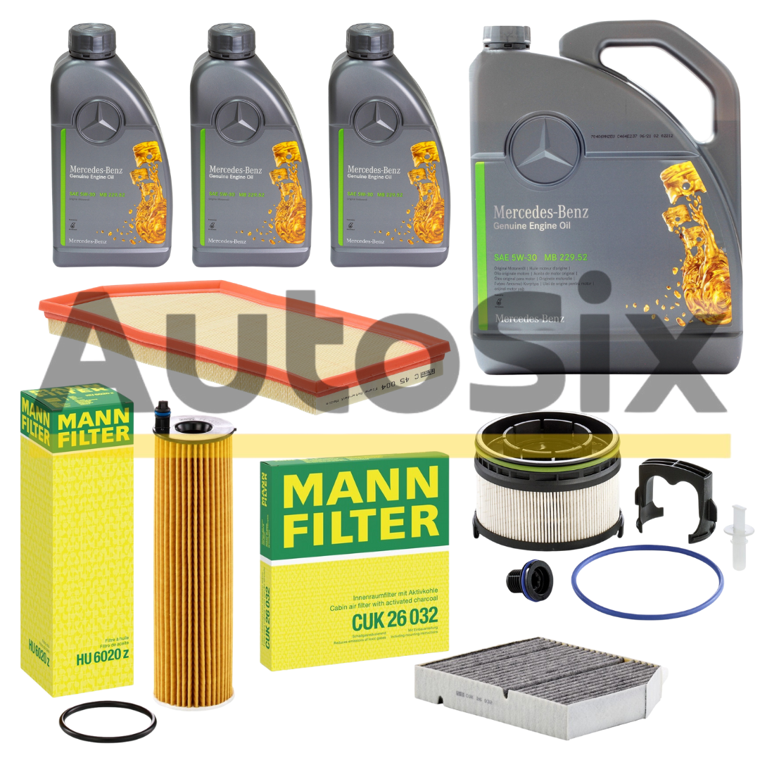 Pachet Revizie Ulei Mercedes-Benz 5W30 MB 229.52 8L + Filtre MANN-FILTER pentru Mercedes GLE / GLE Coupé W167 350d – 272CP