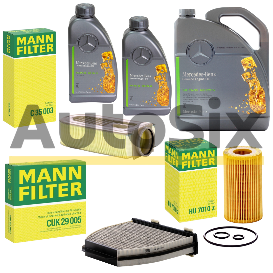 Pachet Revizie Ulei Mercedes-Benz 5W30 MB 229.52 7L + Filtre MANN-FILTER pentru Mercedes E-Class W212 E220 CDI – 170CP (Euro 5)