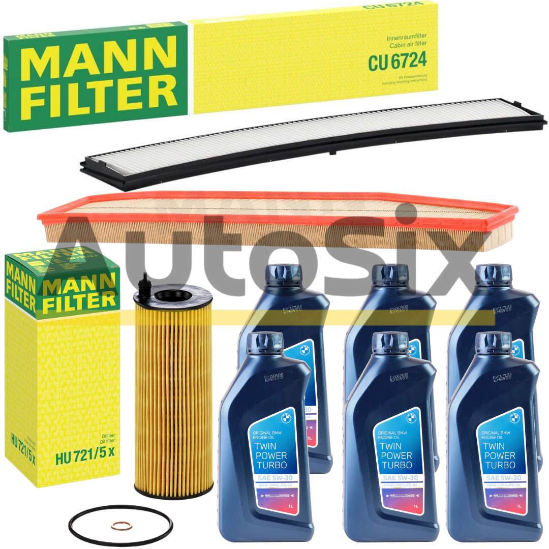 Pachet Revizie Premium BMW X3 E83 LCI 2.0d N47 – Ulei Original BMW 5W-30 LL-04 + Filtre MANN