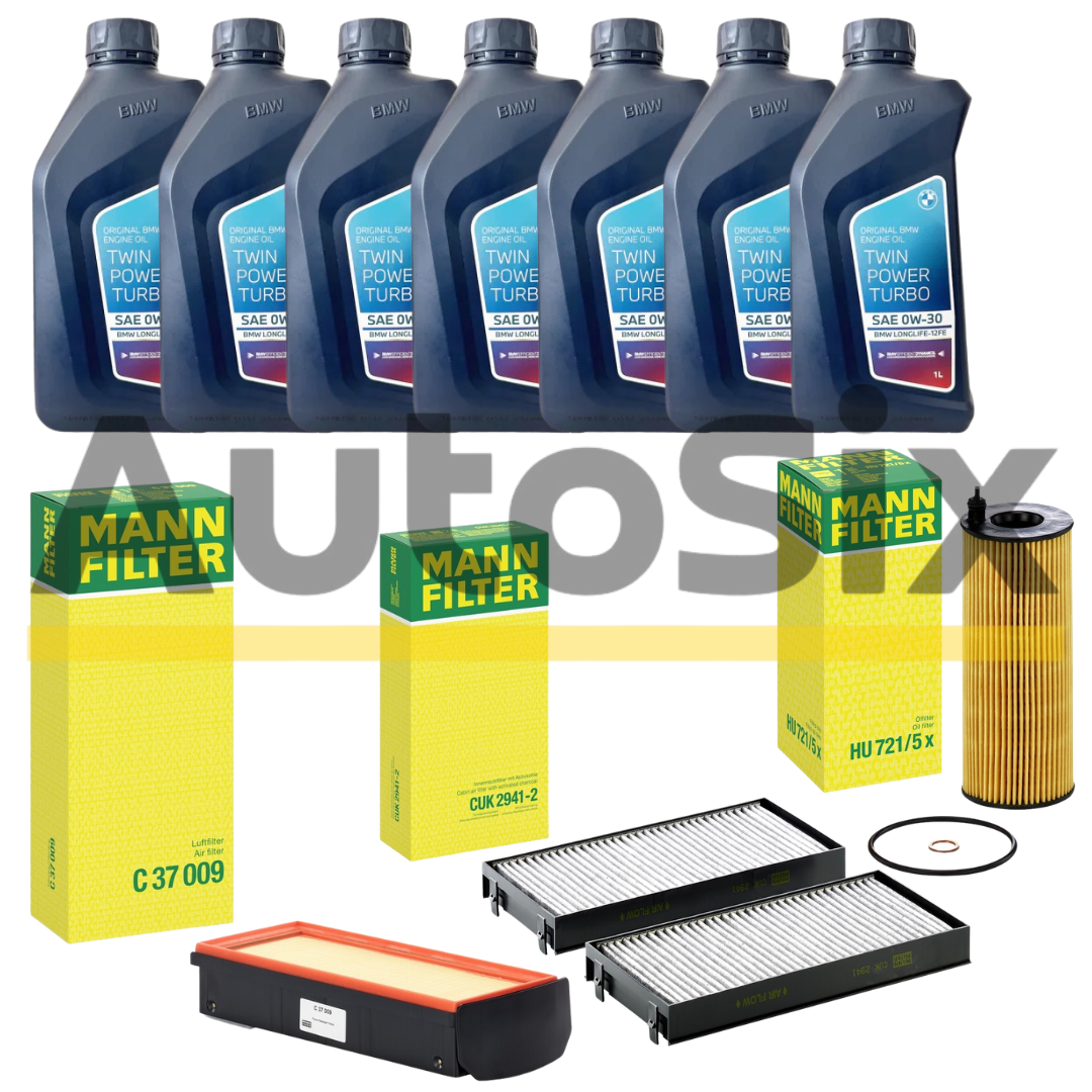 Pachet Revizie BMW X5 F15 / X6 F16 M50dX – Motor N57X – Ulei BMW 5W30 LL-04 + Filtre MANN-FILTER