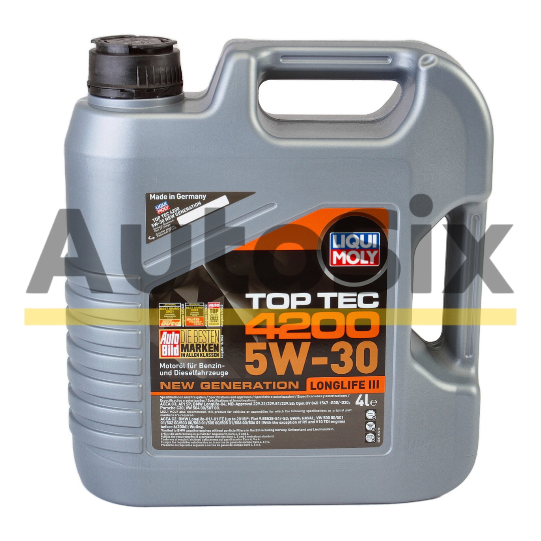 Ulei motor Liqui Moly Top Tec 4200 5W30 4L – 3715 – VW 504.00/507.00, BMW Longlife-04, MB 229.52
