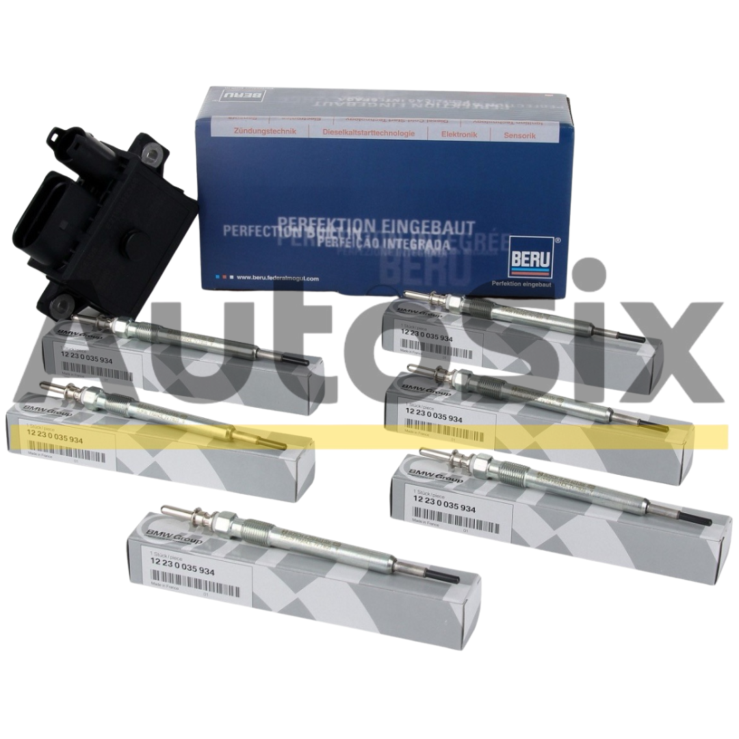 Set Releu Bujii Incandescente Beru + 6 Bujii Incandescente OE BMW X5 E70 2008–2013 – GSE108 + 6×12230035934