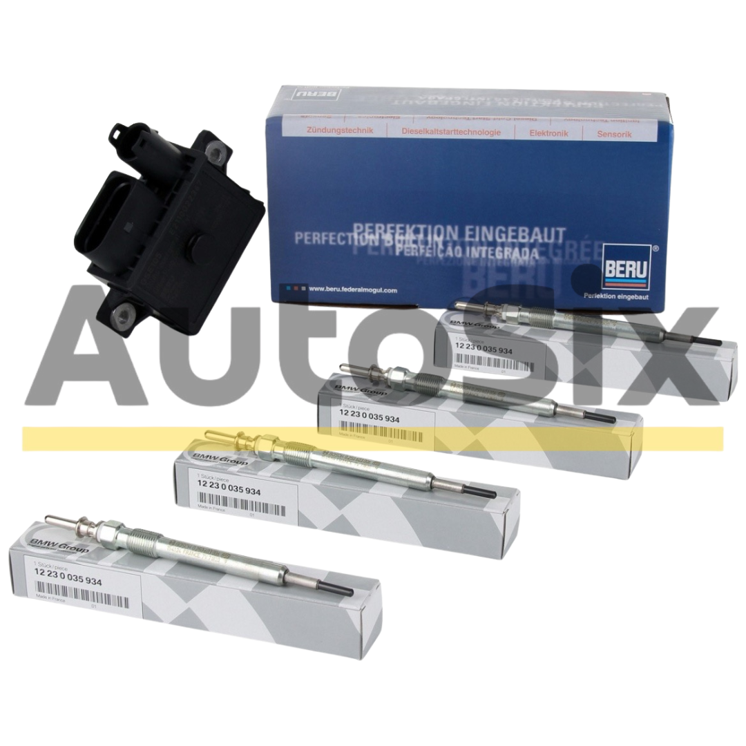 Set Releu Bujii Incandescente Beru + 4 Bujii Incandescente OE BMW X3 E83 2007–2011 – GSE105 + 4×12230035934