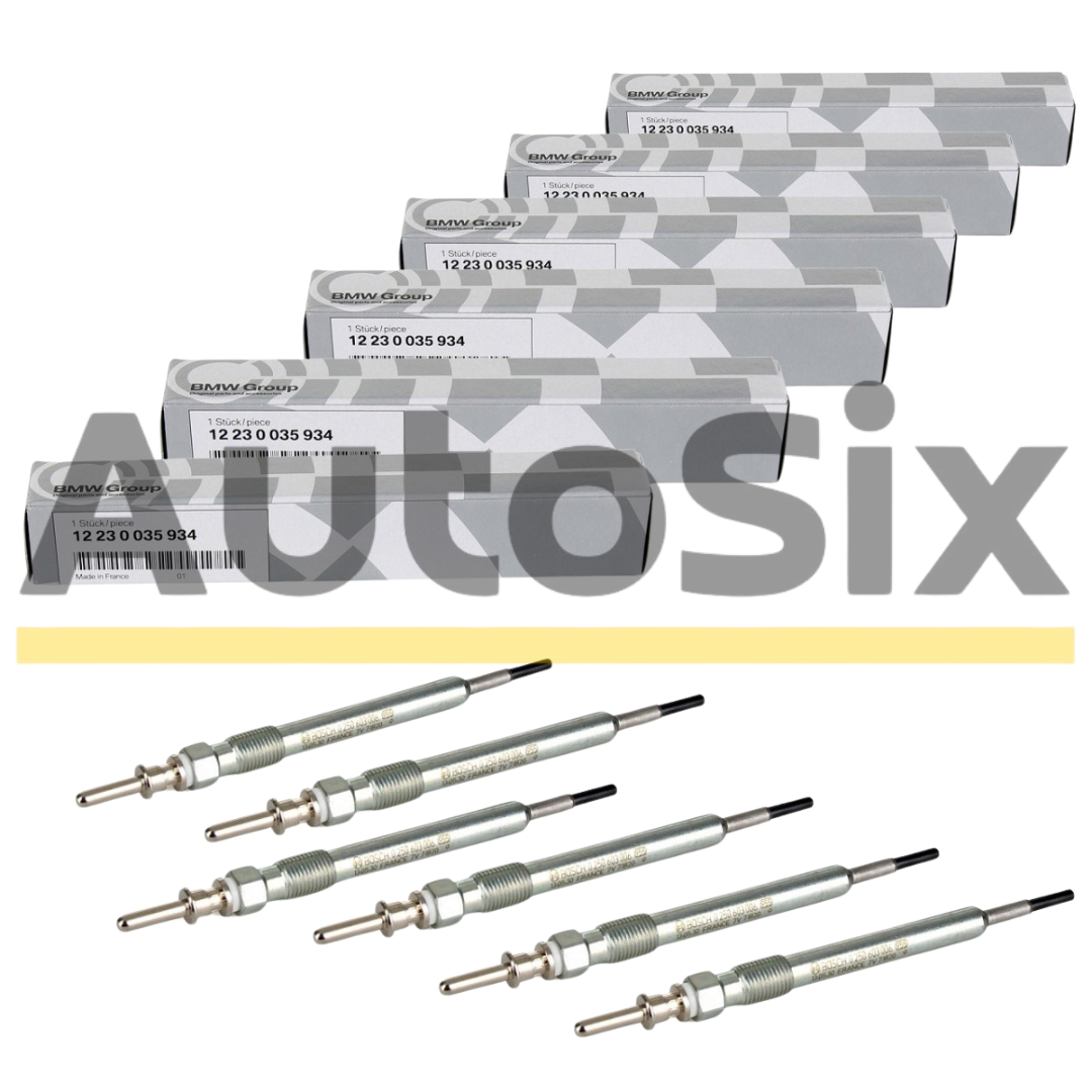 Set 6 Bujii Incandescente OE BMW – Cod 12230035934 – Compatibilitate Extinsă BMW Seria 1–8 & X1–X7