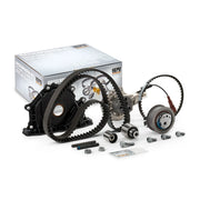 Kit distribuție + pompă apă HEPU PK06691 – complet, pentru Audi, VW, Skoda, Seat – 2 curele, 3 role, OEM