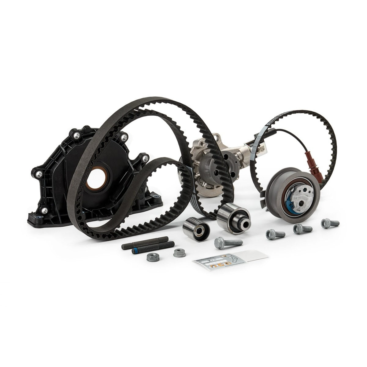 Kit distribuție + pompă apă HEPU PK06691 – complet, pentru Audi, VW, Skoda, Seat – 2 curele, 3 role, OEM